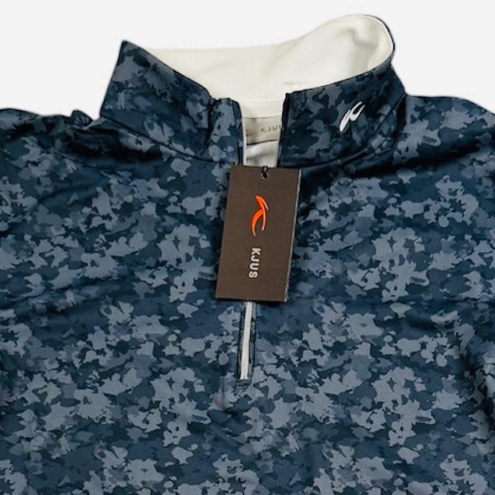 KJUS Sunshine Half-Zip Pullover Women 38 Blue Camo UPF 50+ Sport Fit New